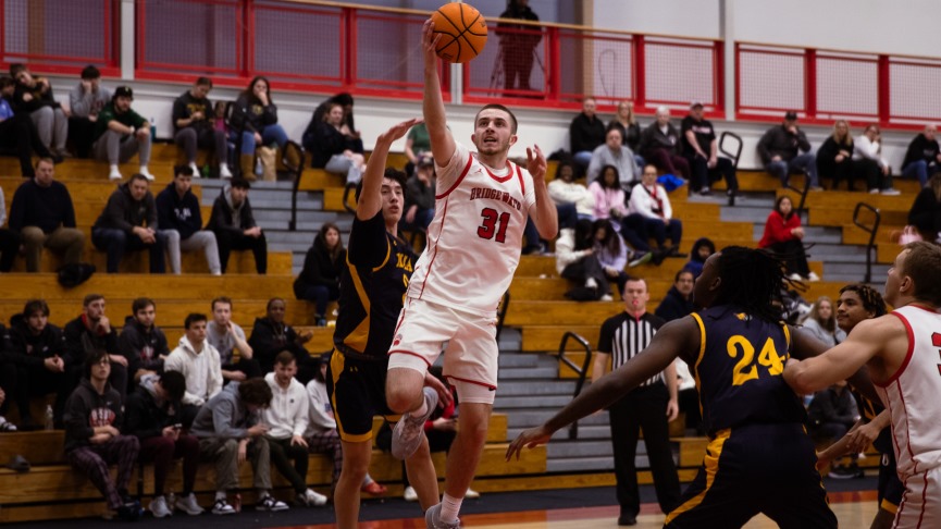 Men's Basketball Comeback Bid Falls Short in 80-76 Setback to MCLA